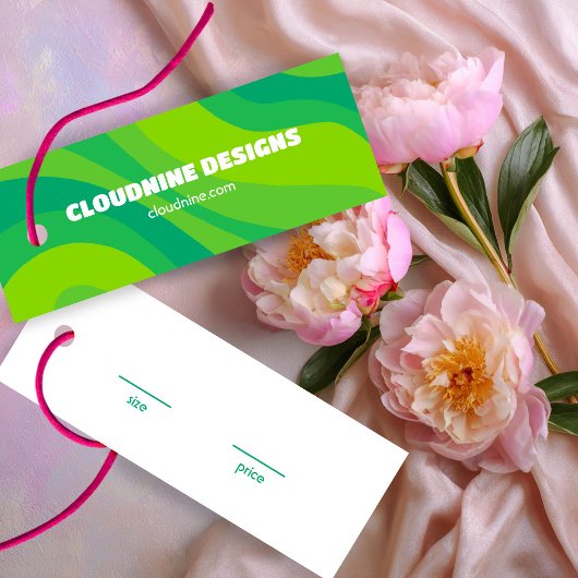 Groene streep kleding maat prijs hangtag kaart