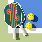 Groene Streep Loop met Naam Pickleball Paddle