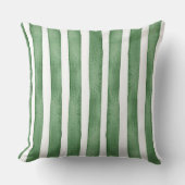 Groene streep waterverf kussen (Voorkant)