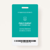 Groene streepjescode Personeel ID-kaart Badge (Achterkant)