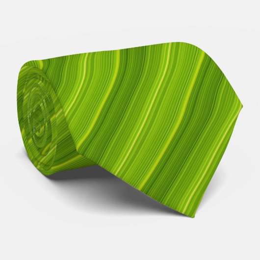 Groene streeppatroon stropdas (Opgerold)