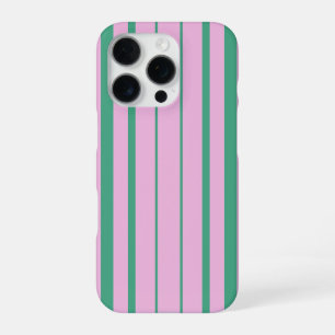 Groene Strepen en Zachte Roze iPhone 16 Pro Hoesje