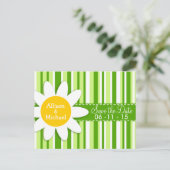 groene strepen; gestreept; Daisy Aankondigingskaart (Staand voorkant)