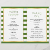 Groene strepen klaver gevouwen Iers trouwprogramma (Achterkant)