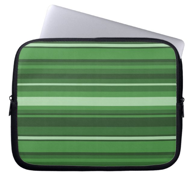 Groene strepen laptop sleeve (Voorkant)