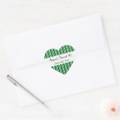 Groene strepen, lijnen, gestreept patroon, zoet 16 hart sticker (Envelop)