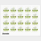 Groene Strepen Lint Monogram Bruiloft Favor Label (Vel)