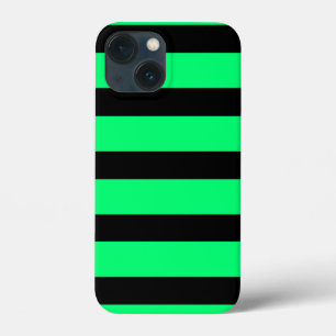 Groene strepen patroon iPhone 13 mini hoesje