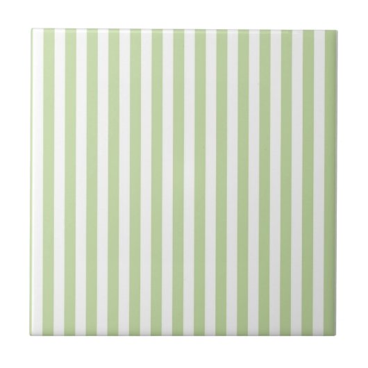 Groene Strepen Patroon Minimalistische Moderne Len Tegeltje (Voorkant)