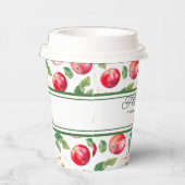 Groene strepen & rode appels  papieren bekers (Rechts)