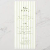 Groene Strepen Trouwmenu Menu (Voorkant)
