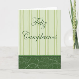 Groene strepen van de Verjaardag van Cumpleaños Kaart