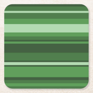 Groene strepen vierkante kartonnen onderzetter