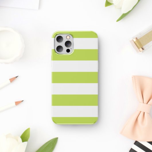 Groene strepen, witte strepen, gestreept patroon Case-Mate iPhone case