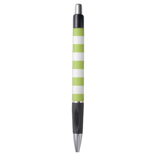 Groene strepen, witte strepen, gestreept patroon pen (Voorkant Verticaal)