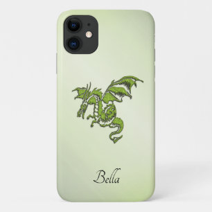 Groene strijkdraak met naam iPhone 11 hoesje