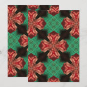 Groene strik lintontwerp met rode satijnen boog kaart (Voorkant / Achterkant)