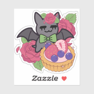 Groene Strikdas Vleermuis en Fruit Tartlet Sticker