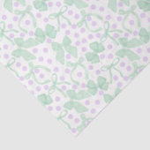 Groene strikken & paarse stippen tissuepapier (Detail)