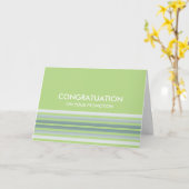 Groene stripes gefeliciteerd kaart (Gele Bloem)
