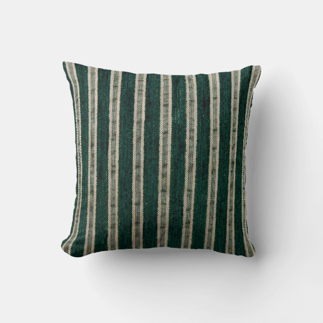 Groene stripes kussen (Voorkant)