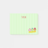 Groene Stripes met schattige uilen Post-it® Notes (Voorkant)
