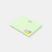 Groene Stripes met schattige uilen Post-it® Notes (Schuin)
