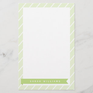 Groene Stripes Patroon Briefpapier
