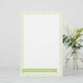 Groene Stripes Patroon Briefpapier (Staand voorkant)
