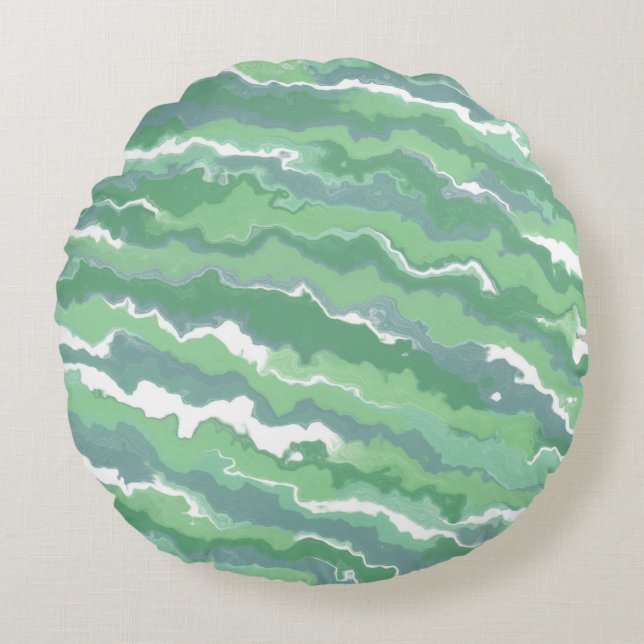 Groene stripes rond kussen (Voorkant)