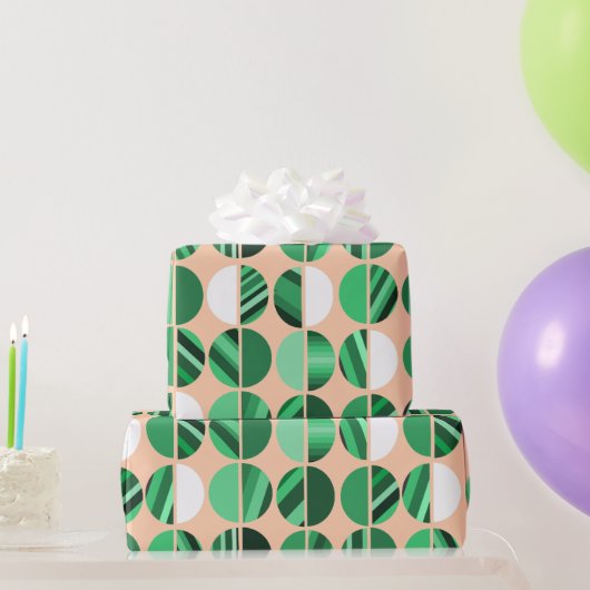Groene stripte ovale halven cadeaupapier (Feestgeschenken)