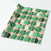 Groene stripte ovale halven cadeaupapier (Uitgerold)