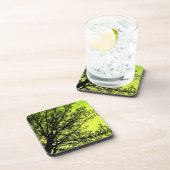 Groene structuur Silhouette Cork Onderzetter set (Rechterzijde)