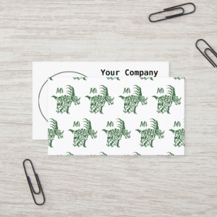 Groene Styracosaurus met Tribal War Paint Visitekaartje