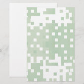 Groene suare Pixel Pattern Briefpapier (Voorkant / Achterkant)