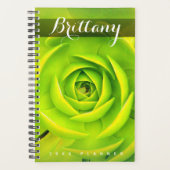 Groene succulent cactus foto aangepaste naam moder planner (Voorkant)