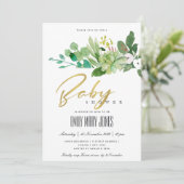 GROENE SUCCULENT FOLIAGE WATERVERF BABY SHOWER KAART (Staand voorkant)