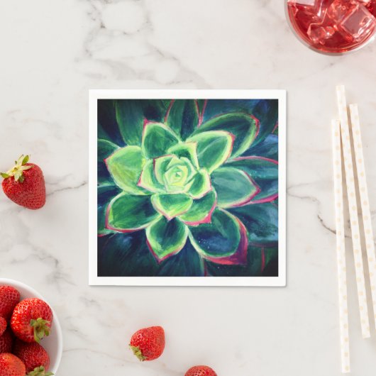 Groene Succulent Plant Art Paper servetten (Insitu)