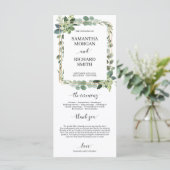 Groene succulente bloemengoud geometrische bruilof programma (Staand voorkant)