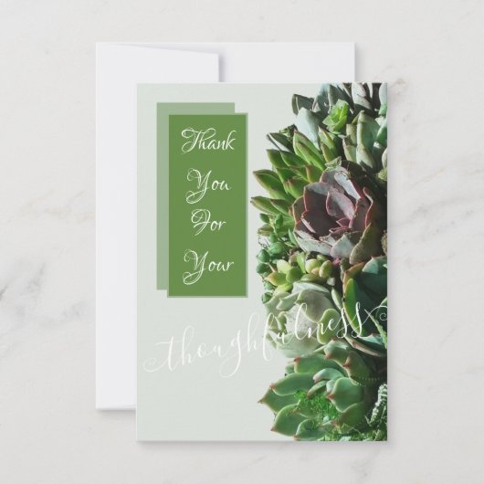 Groene Succulente Bruiloft Dank u Kaarten (Voorkant)