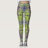 Groene Succulente Geometrische Leggings (Voorkant)