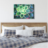 Groene Succulente Kunst Schilderen Canvas Afdruk (Insitu (Slaapkamer))