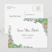 Groene Succulenten Save The Date Postkaarten Aankondigingskaart (Voorkant / Achterkant)
