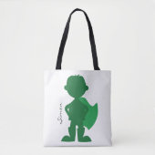 Groene superheld Boy Modern persoonlijke Silhouett Draagtas (Voorkant)
