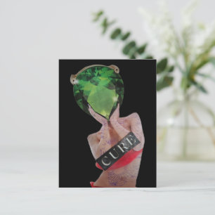 Groene Surrealistische Edelsteen Dame Collage Briefkaart