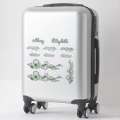 Groene Swirly Vines en naamstickers Sticker (Koffer)