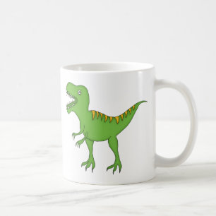 Groene T-Rex Dinosaur+Personalize Child Name Koffiemok
