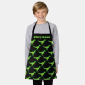 Groene T-rex dinosaurus, aangepaste afdruknaam kin Schort (Gedragen)