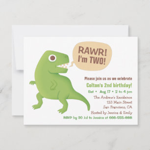 Groene T Rex Dinosaurussen Kinderen Verjaardagsfee Kaart