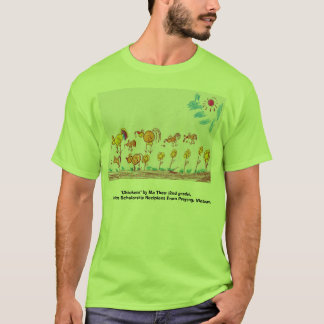 GROENE T-SHIRT "Kippen" (AFBEELDING IN DE VOORZIJD